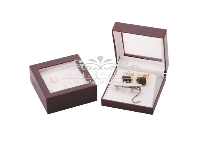 Imitation leather + Plastic Cufflinks Boxes  Khaki Dressed Cufflinks Boxes Cufflinks Boxes Wholesale & Customized  CL210482
