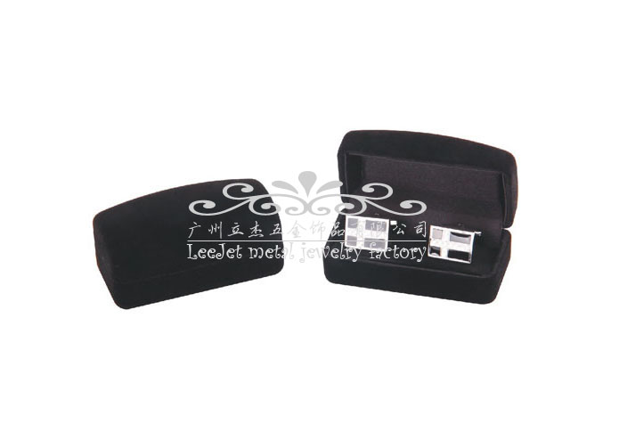 Qualitative Flannelette + Plastic Cufflinks Boxes  Black Classic Cufflinks Boxes Cufflinks Boxes Wholesale & Customized  CL210555
