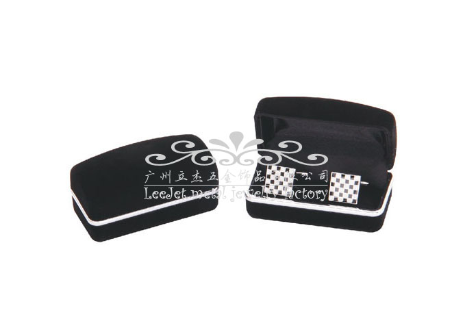 Qualitative Flannelette + Plastic Cufflinks Boxes  Black Classic Cufflinks Boxes Cufflinks Boxes Wholesale & Customized  CL210556