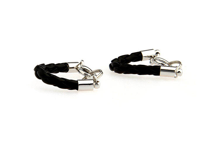 Paper chain Cufflinks  Black Classic Cufflinks Silk Cufflinks Knot Wholesale & Customized  CL651189