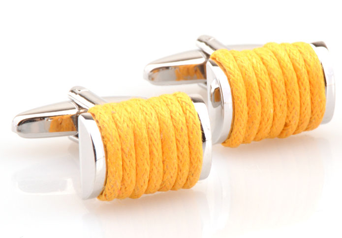 Yellow Lively Cufflinks Silk Cufflinks Sports Wholesale & Customized CL654770
