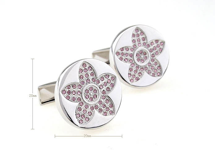 Flowers Cufflinks  Pink Charm Cufflinks Crystal Cufflinks Funny Wholesale & Customized  CL641018