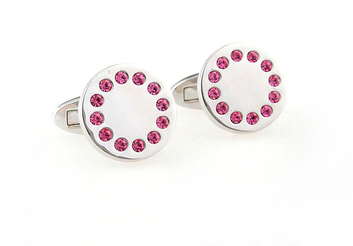  Pink Charm Cufflinks Crystal Cufflinks Wholesale & Customized  CL641089