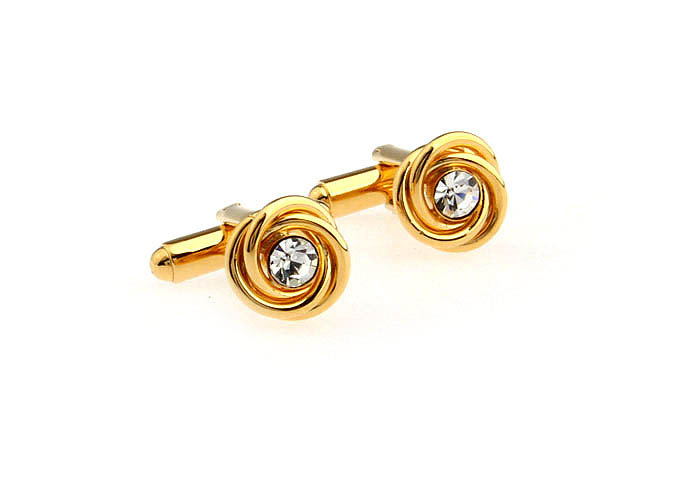  Gold Luxury Cufflinks Crystal Cufflinks Knot Wholesale & Customized  CL651959