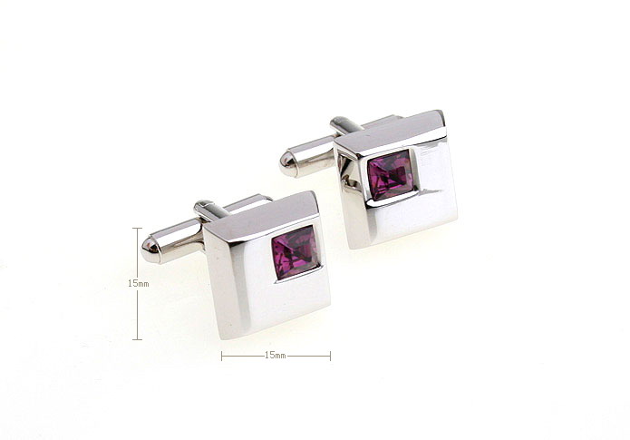 5MM square diamond amethyst Cufflinks  Purple Romantic Cufflinks Crystal Cufflinks Wholesale & Customized  CL652307