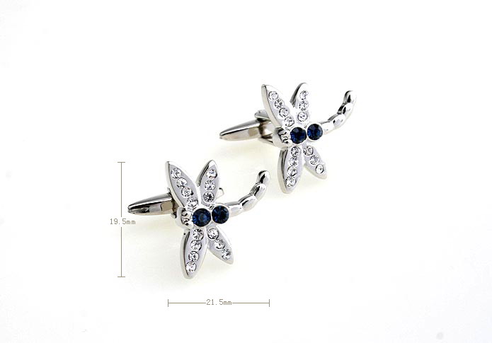 Dragonfly Cufflinks  Blue White Cufflinks Crystal Cufflinks Animal Wholesale & Customized  CL652354