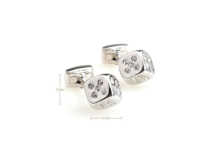 White Crystal Dice Cufflinks  White Purity Cufflinks Crystal Cufflinks Gambling Wholesale & Customized  CL652387
