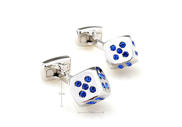 Dice Cufflinks  Blue Elegant Cufflinks Crystal Cufflinks Gambling Wholesale & Customized  CL652482