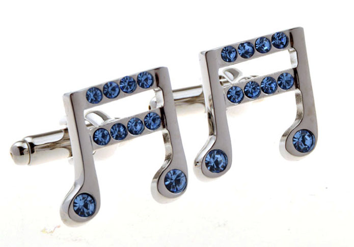Musical notes Cufflinks  Blue Elegant Cufflinks Crystal Cufflinks Music Wholesale & Customized  CL653518