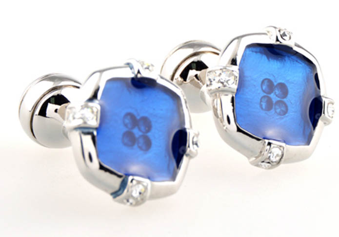  Blue White Cufflinks Crystal Cufflinks Wholesale & Customized  CL653556