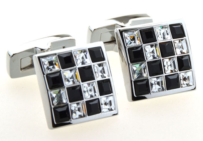  Black White Cufflinks Crystal Cufflinks Wholesale & Customized  CL654153