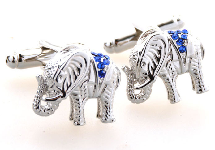 The elephant Cufflinks  Blue Elegant Cufflinks Crystal Cufflinks Animal Wholesale & Customized  CL654162