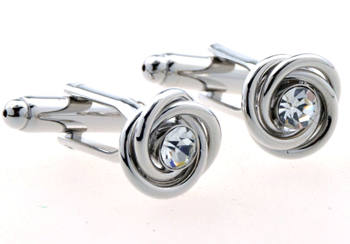 Crystalline Cufflinks  White Purity Cufflinks Crystal Cufflinks Knot Wholesale & Customized  CL654764