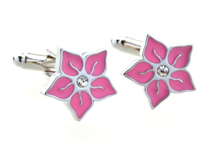 Pink flowers Cufflinks White Purity Cufflinks Crystal Cufflinks Funny Wholesale & Customized CL654778