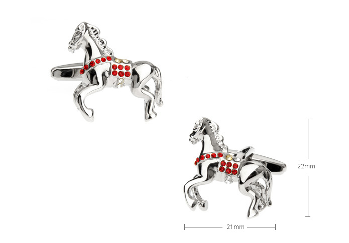 Horse Cufflinks  Red Festive Cufflinks Crystal Cufflinks Animal Wholesale & Customized  CL655572