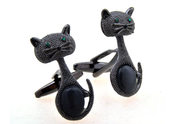 Cartoon Cat Cufflinks  Green Intimate Cufflinks Crystal Cufflinks Animal Wholesale & Customized  CL656545