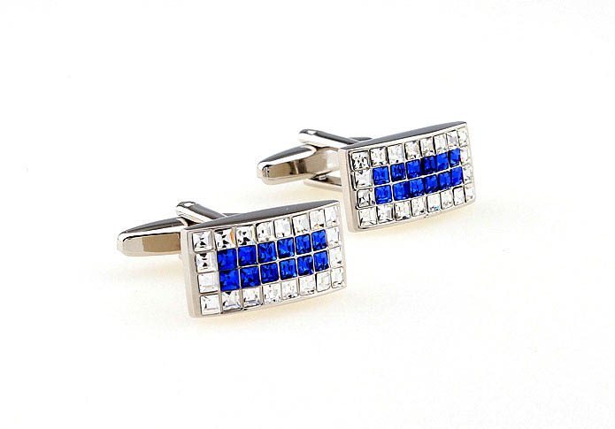  Blue White Cufflinks Crystal Cufflinks Wholesale & Customized  CL663943