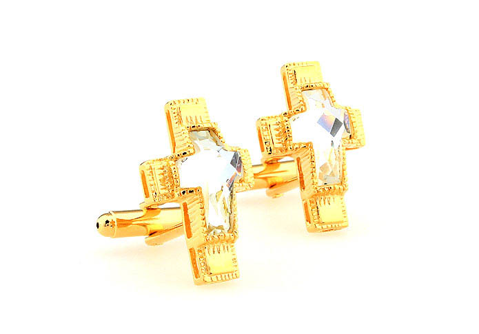 Cross Cufflinks  Gold Luxury Cufflinks Crystal Cufflinks Religious and Zen Wholesale & Customized  CL664161