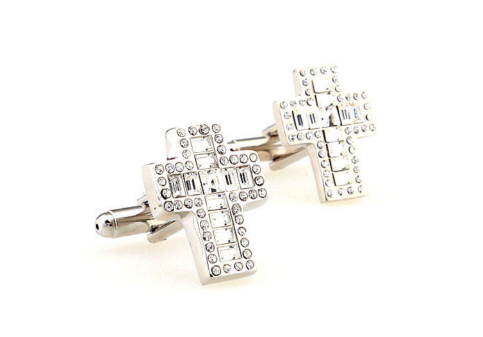 Cross Cufflinks  White Purity Cufflinks Crystal Cufflinks Religious and Zen Wholesale & Customized  CL664165