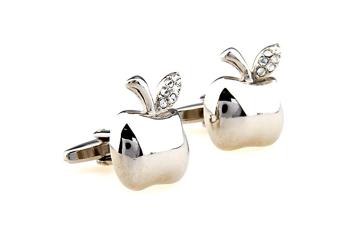 Apple Cufflinks  White Purity Cufflinks Crystal Cufflinks Food and Drink Wholesale & Customized  CL664542