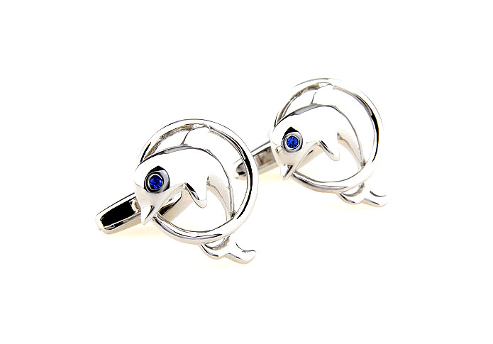 Dolphin Cufflinks  Blue Elegant Cufflinks Crystal Cufflinks Animal Wholesale & Customized  CL664558