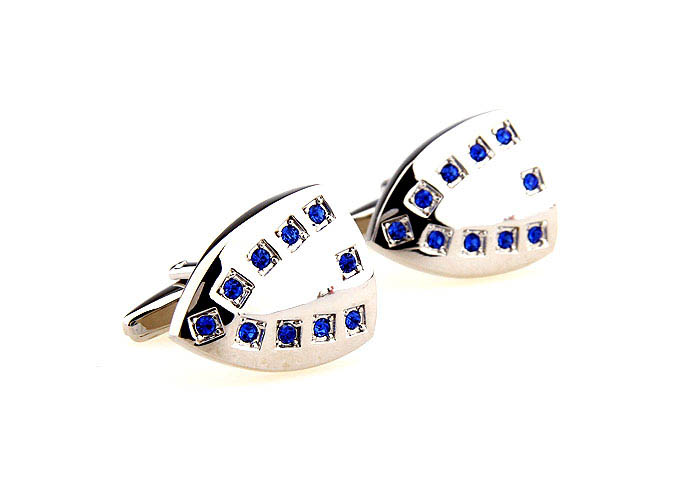Shield Cufflinks  Blue Elegant Cufflinks Crystal Cufflinks Wholesale & Customized  CL664562