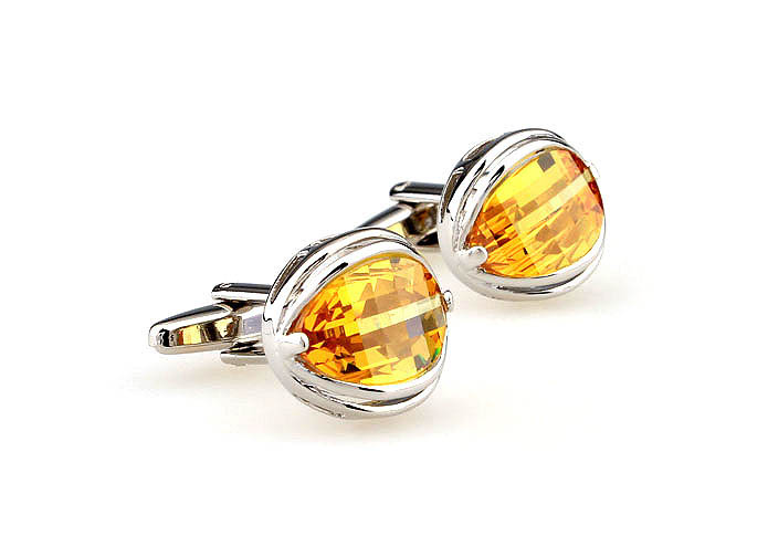  Yellow Lively Cufflinks Crystal Cufflinks Wholesale & Customized  CL665395