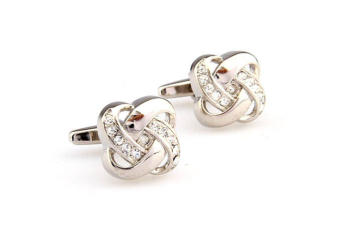  White Purity Cufflinks Crystal Cufflinks Knot Wholesale & Customized  CL665788