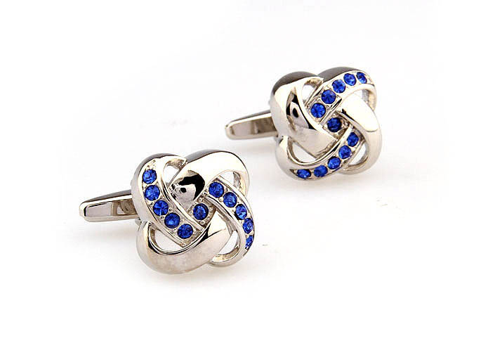  Blue Elegant Cufflinks Crystal Cufflinks Knot Wholesale & Customized  CL665789