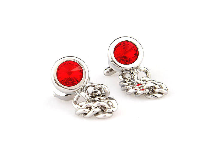 Chain Cufflinks  Red Festive Cufflinks Crystal Cufflinks Funny Wholesale & Customized  CL665886