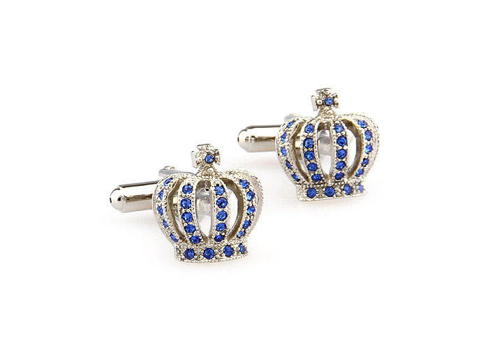 Imperial crown Cufflinks  Blue Elegant Cufflinks Crystal Cufflinks Hipster Wear Wholesale & Customized  CL666194