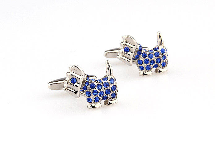 Dog Cufflinks  Blue Elegant Cufflinks Crystal Cufflinks Animal Wholesale & Customized  CL666390