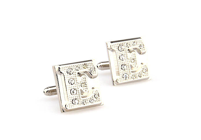 26 Letters E Cufflinks  White Purity Cufflinks Crystal Cufflinks Symbol Wholesale & Customized  CL666565