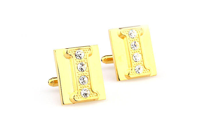 26 Letters I Cufflinks  Gold Luxury Cufflinks Crystal Cufflinks Symbol Wholesale & Customized  CL666595