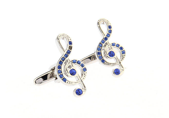 Musical notes Cufflinks  Blue Elegant Cufflinks Crystal Cufflinks Music Wholesale & Customized  CL666718