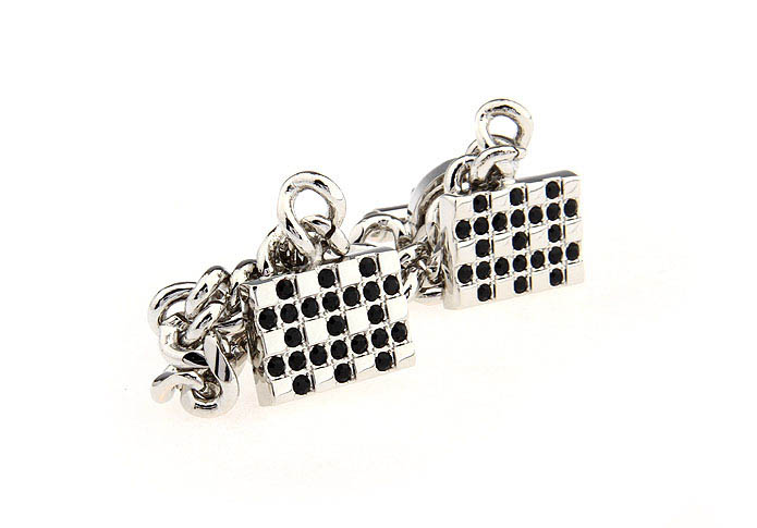 Chain Cufflinks  Black Classic Cufflinks Crystal Cufflinks Funny Wholesale & Customized  CL666752