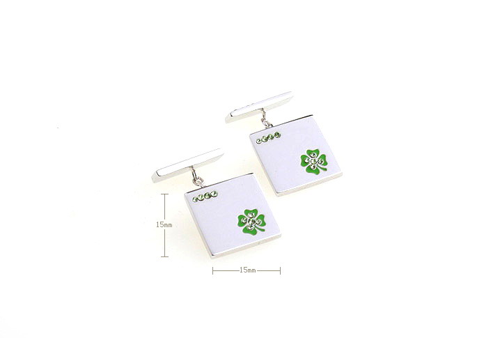 Green leaves in summer Cufflinks  Green Intimate Cufflinks Crystal Cufflinks Funny Wholesale & Customized  CL680980