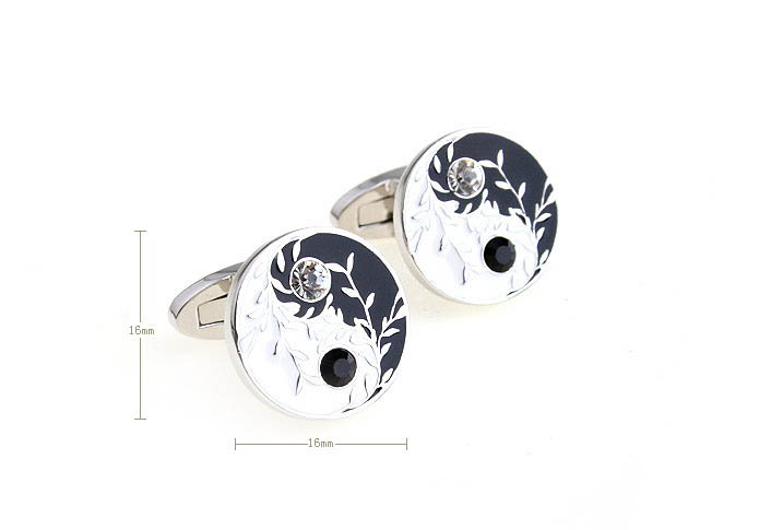 Tai Chi Chinese wind Cufflinks  Black White Cufflinks Crystal Cufflinks Religious and Zen Wholesale & Customized  CL681007