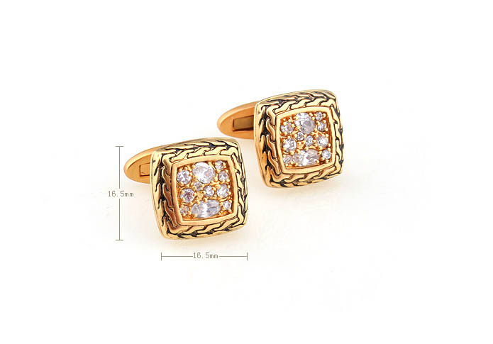  Gold Luxury Cufflinks Crystal Cufflinks Wholesale & Customized  CL681040
