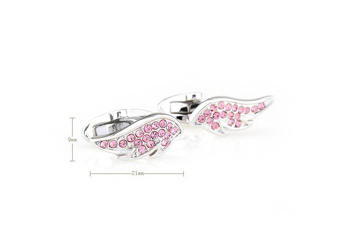 Angel wings Cufflinks  Pink Charm Cufflinks Crystal Cufflinks Funny Wholesale & Customized  CL681060
