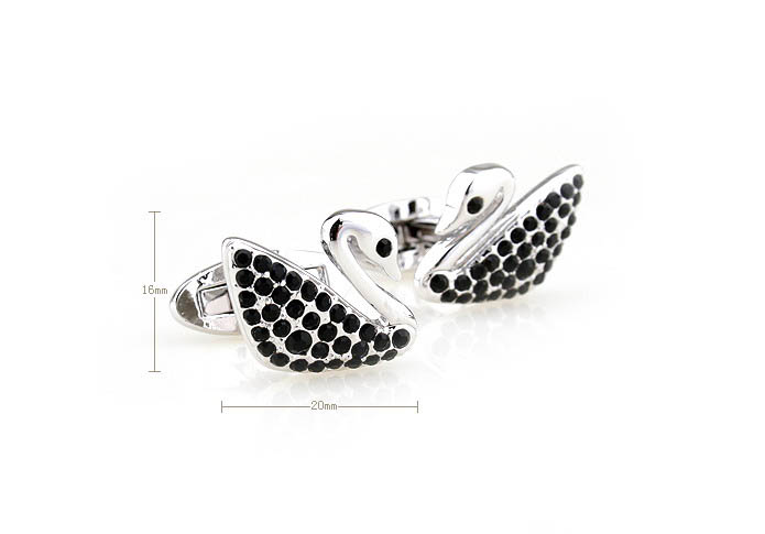 Swan Cufflinks  Black Classic Cufflinks Crystal Cufflinks Animal Wholesale & Customized  CL681064