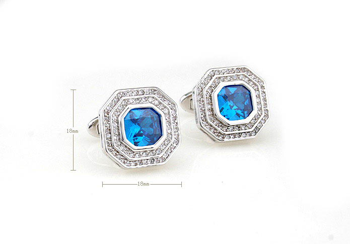  Blue White Cufflinks Crystal Cufflinks Wholesale & Customized  CL681086