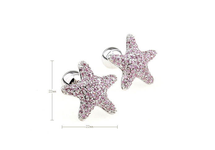 Starfish Cufflinks  Pink Charm Cufflinks Crystal Cufflinks Animal Wholesale & Customized  CL690719