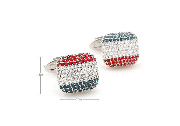 Dutch flag Cufflinks  Multi Color Fashion Cufflinks Crystal Cufflinks Flag Wholesale & Customized  CL690753