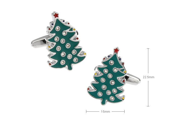 Christmas Tree Cufflinks  White Purity Cufflinks Crystal Cufflinks Festival Holiday Wholesale & Customized  CL720732