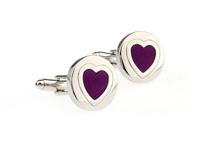 Heart shaped Cufflinks  Purple Romantic Cufflinks Enamel Cufflinks Recreation Wholesale & Customized  CL651285