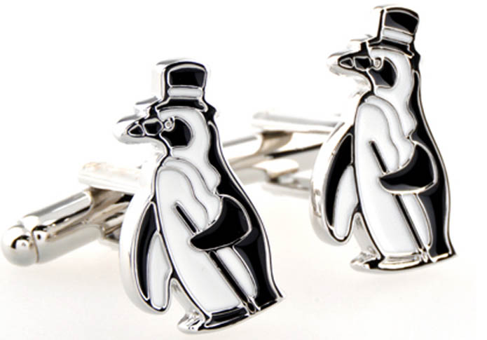 Penguin QQ Cufflinks  Black White Cufflinks Enamel Cufflinks Animal Wholesale & Customized  CL653176