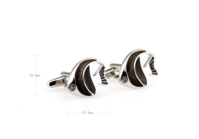 Ornamental fish Cufflinks  Black Classic Cufflinks Enamel Cufflinks Animal Wholesale & Customized  CL653194