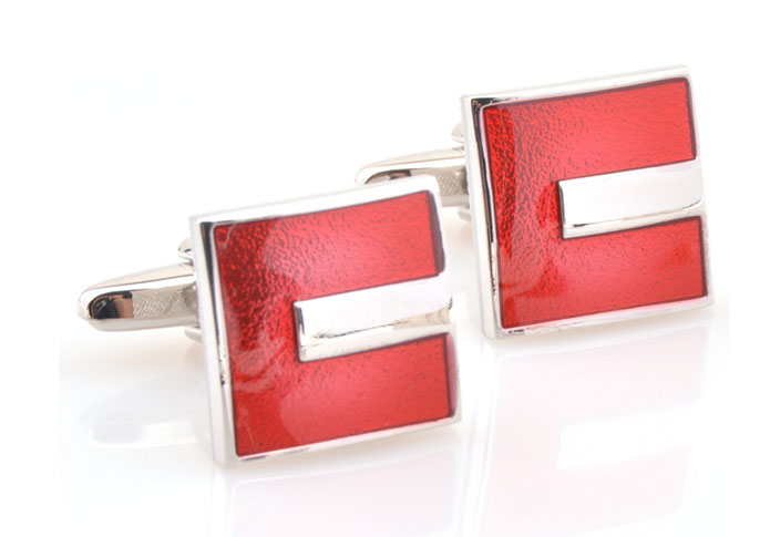 Red Festive Cufflinks Enamel Cufflinks Wholesale & Customized CL654800