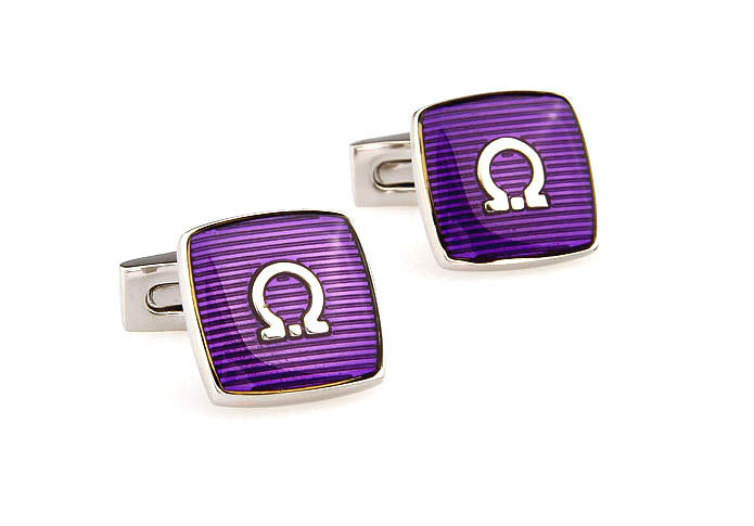 Omega 's sound Cufflinks  Purple Romantic Cufflinks Enamel Cufflinks Wholesale & Customized  CL662184